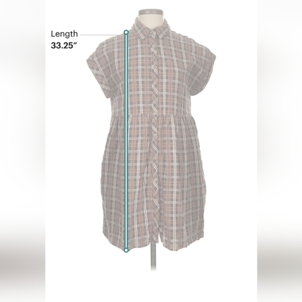 Entro Brown Plaid Flannel Shirtdress S $51 Retail - Picture 6 of 8